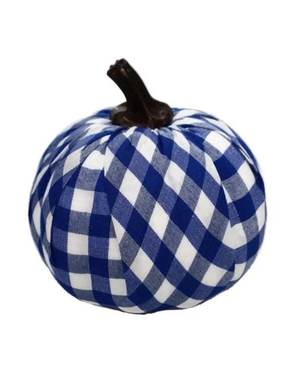 Fall Foam Plaid Fabric Covered Pumpkin Set Of 3 4.75" X 4.75" X 2.5" - Picture 3 of 4